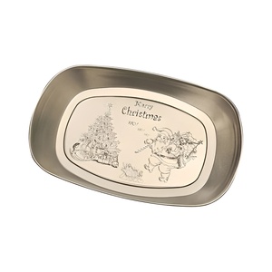 Bandejas DE SERVICIO DE Metal de madera de alta calidad 2024 para fiesta de Navidad, bandeja de servicio de decoración navideña ecológica - Product Image 5