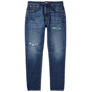 Jean déchiré décontracté grande taille pour homme, respirant, délavage clair, broderie mode, patchwork, design de créateur - Product Image 3