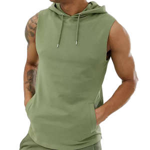 เสื้อมีฮู้ดกล้ามเนื้อแขนกุดสำหรับผู้ชายเสื้อกล้ามออกกำลังกายสำหรับฝึกซ้อมวิ่งและชุดกีฬาแบบลำลอง - Product Image 2