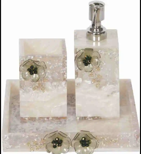 Ensemble de salle de bain écologique en résine quatre pièces, luxe, pour hôtel et usage domestique, marque Tayyab Handicraft - Product Image 4