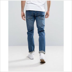 Pantalones de mezclilla estirados Diseño de bolsillo Pantalón de mezclilla simple y elegante informal de color sólido personalizado de pierna recta a la moda - Product Image 2