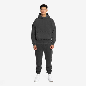 Marque personnalisée mode extérieure lâche hommes sweats à capuche thermiques vêtements d'extérieur mode hiver décontracté respirant lavage à l'acide sweats à capuche - Product Image 4