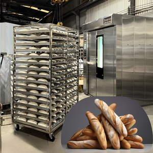 Horno rotativo comercial de 32 bandejas, eléctrico, a Gas diésel, envío rápido, Baguette Baker con carro, palé de madera recubierta de PE, OEM de Vietnam - Product Image 1