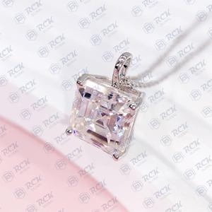 1.75 TCW Asscher coupe ensemble de bijoux Moissanite pendentif ensemble pour femmes/Minimal délicat diamant anniversaire cadeau pendentif collier - Product Image 4