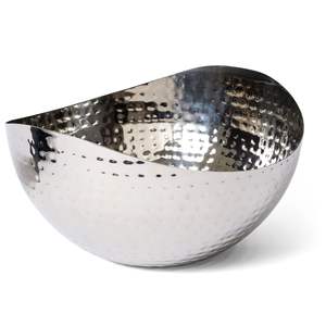 Tazón de acero inoxidable martillado decorativo grande, centro de mesa elegante, servicio de ensalada de frutas - Product Image 3