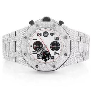 นาฬิกาฮิปฮอปหรูหราคุณภาพพรีเมียม ประดับเพชรโมอิสซาไนต์เต็มหน้าปัด ระดับความใส VVS ตัวเรือนสแตนเลส ราคาโรงงาน - Product Image 2
