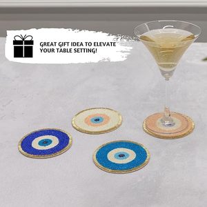 Best Theme Design Glass Beads <b>Table</b> <b>Coaster</b> Best for Parties and Other Functions Tableware Decorative Beast Design <b>Coaster</b> - Product Image 2