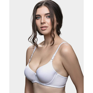Bralette con aros y relleno 210 para mujer, estilo moderno y romántico, ajustable, transpirable, con lazo decorativo, copa completa de una pieza, lavable a máquina. - Product Image 1