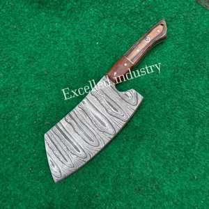 มีดทำครัวเหล็กดามัสกัสทำด้วยมือมีดทำครัวด้ามไม้มีดหั่นเนื้อสไตล์เซอร์เบีย - Product Image 2