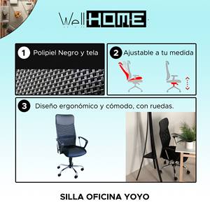 Chaise de bureau WELL HOME 62x70x110 cm en métal durable et simili cuir - Product Image 2