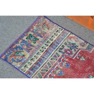 Petit tapis turc 1,7 x 3,3 pieds, tapis vintage, tapis camouflage rouge - Product Image 5