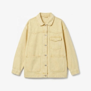Veste en jean surdimensionnée personnalisée pour femme, délavage moyen, pour les détaillants de streetwear, vente en gros, faible MOQ, en vrac - Product Image 4