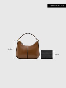 Brown Genuine Leather Vintage Crescent Shoulder <b>Bag</b> Women Small <b>Hobo</b> <b>Crossbody</b> Handbag Single Strap Y2K Mini Tote - Product Image 2