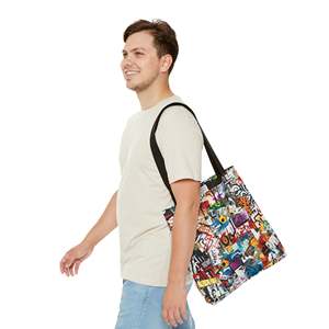 Borsa Tote Grande Capacità in Pelle PU e Tela di Cotone con Fodera in PVC, Stile Graffiti Love, Versatile per Estate Autunno Inverno - Product Image 6