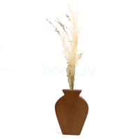 Florero Decorativo de Madera de Caoba Natural Hecho a Mano, Soporte Minimalista para Hierba de Pampas de Madera Sólida Sostenible, Decoración para el Hogar