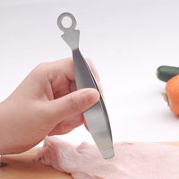 Pinces de cuisine en acier inoxydable de qualité supérieure en forme d'arête de poisson, ustensile de cuisson et de service pour usage en restaurant