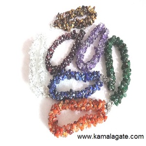 สร้อยข้อมืออัญมณีจักระทั้งเจ็ดธรรมชาติพร้อมรุทรักษะสายโลหะกึ่งมีค่าคริสตัลรักษาเครื่องประดับ - Product Image 6