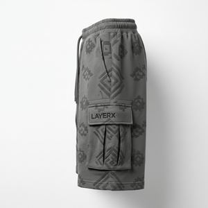 Shorts cargo Bermuda pour femme, personnalisés, grammage lourd, avec impression en relief, effet vieilli, style streetwear, en polyester/coton technique, décontractés, écologiques, séchage rapide - Product Image 3