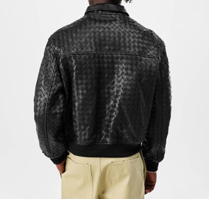 2025 Fitted Leather Men's Leather Jacket <b>Black</b> <b>Top</b> Quality Fashion Pu Jacket Men Custom Design Men Leather Jacket OEM Service - Product Image 4