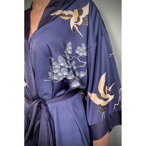 Conjunto de Bata de dormir de satén de seda elegante de alta calidad para mujer, cintura elástica, manga larga, suave, cómodo, transpirable - Product Image 4