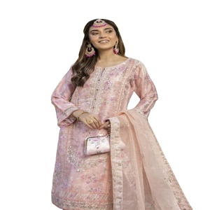 Venta de liquidación en el conjunto original de Kurta indio, vestido paquistaní Salwar Kameez listo para mujer de Dr Haris para ropa de fiesta - Product Image 1
