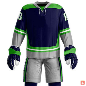 Ensembles d'uniformes de hockey sur glace écologiques en polyester 100% respirant pour hommes avec logo personnalisé - Product Image 6