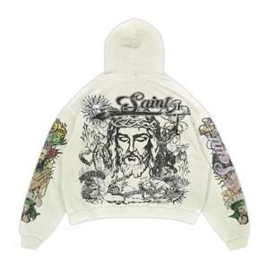 เสื้อฮู้ดผ้าคอตตอนพิมพ์ลายสไตล์ฮิปฮอปสำหรับผู้ชายผ้าซักกรดมีฮู้ดสไตล์ฮิปฮอปผลิตตามสั่ง - Product Image 6