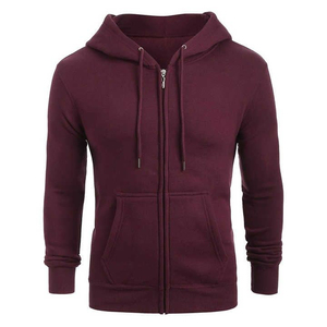 Sweats à capuche pour hommes en vrac personnalisés avec Premium 100% coton polaire fermeture éclair poche sweats à capuche respirant confortable matériel en gros usine - Product Image 1