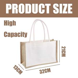 2024 sacs fourre-tout en toile de jute de conception personnalisée avec logo de nom fourre-tout à main de plage avec motif d'impression pour les cadeaux de fêtes - Product Image 4