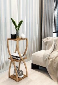Table d'appoint en bois à 3 niveaux et étagère, design moderne décoratif et polyvalent - Product Image 4