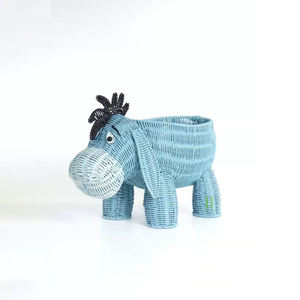 Joli panier d'hippopotame en rotin pour enfants nouveau design bac de rangement en osier écologique pour jouets pour enfants OEM Vietnam - Product Image 3