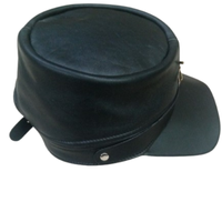 Gorra Kepi Estadounidense de la Era Civil, Estilo Confederado, 100% Cuero Genuino, Reproducción Histórica Americana