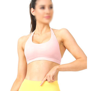 Sujetador deportivo de cuello Halter simple con estampado de logotipo personalizado hecho a mano, ligero, duradero, respetuoso con el medio ambiente, superventas, 2025 - Product Image 6