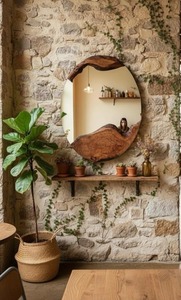 Miroir mural en bois massif de qualité supérieure pour salle de bain, zone de toilette et amélioration intérieure, disponible à prix d'exportation - Product Image 5