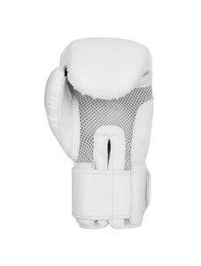 Gants de boxe blancs personnalisés OEM 2025 pour adultes équipement d'entraînement de gymnastique super résistant à la déchirure en cuir PU 12oz 16oz - Product Image 3
