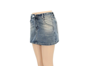 Jupes en jean décontractées pour femmes, coupe trapèze, délavées, taille haute, boutonnées sur le devant, grandes tailles, style vintage, avec motifs diamants, vente en gros, sur mesure