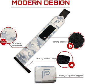 El mejor soporte de muñeca de gimnasio de camuflaje para hombres y mujeres, entrenamiento de fuerza de levantamiento de pesas, muñequeras de entrenamiento cómodas con lazo para el pulgar - Product Image 2