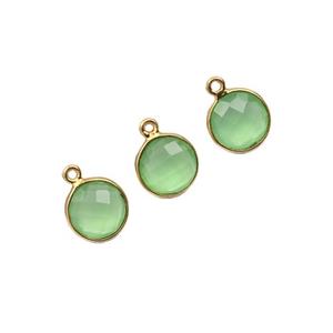 Nueva llegada 12mm Calcedonia verde piedra preciosa bisel colgante rodio plateado 18K oro plata esterlina Estación de moda encanto regalo - Product Image 1