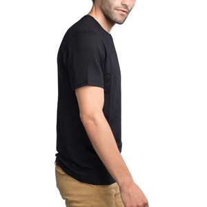 Camisetas 100% algodón con impresión de logotipo personalizado, camisetas con cuello redondo para hombre, camisetas informales de algodón con cuello redondo para uso diario, camisetas negras - Product Image 5