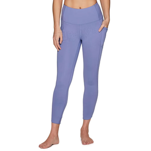 100% coton coton fibre de bambou femmes Logo personnalisé taille haute Sport Leggings long serré tricoté Spandex entraînement - Product Image 4