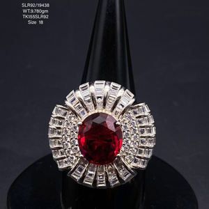 Fabricación de circón rosa, accesorios de joyería chapados en oro personalizados, anillos de joyería fina de regalo de Navidad, anillos de banda de plata 925 - Product Image 1