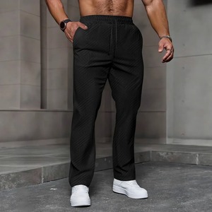Pantalon de survêtement taille haute en toile extensible confortable pour homme Pantalon de tous les jours avec ceinture élastique et poches braguette à fermeture éclair Taille XL - Product Image 6