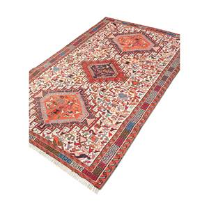 Kiaan 9x12 Hand Knotted Wool & <b>Silk</b> Medallion Rug Pae-5294 in <b>Red</b> & Orange for Teens for Home Living Room Decorations - Product Image 2