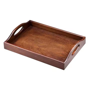 Bandejas para servir de madera maciza hechas a mano Forma cuadrada Bambú Metal para uso doméstico Venta al por mayor por glowin fashion - Product Image 5