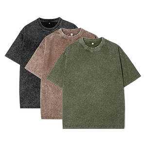 Camisetas extragrandes para hombre, camiseta Unisex Vintage lavada con ácido de algodón pesado, Camiseta holgada de manga corta, ropa de calle informal, Camisetas básicas holgadas - Product Image 1