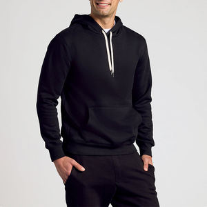 Men's Winter <b>Hooded</b> <b>Fleece</b> Pullover Hoodies 100% Cotton Breathable Soft Cotton Blend Solid Color Custom Logo Plus Size For Men - Product Image 1