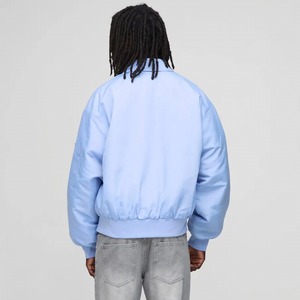 Veste bomber en satin de sport grande taille OEM, tendance de la mode, imperméable, col rabattu, épaisse, chaude, teinte unie - Product Image 5