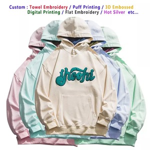Jerséis interiores de lana de algodón de peso pesado Oversize Fit Drop Shoulder Unisex Multicolor Puff Print Hoodies hombre hoodi - Product Image 3