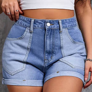 Nouveauté 2025 Shorts en jean pour femmes, style streetwear tendance, respirant, décontracté, couleur bleue, short en jean pour femmes - Product Image 4