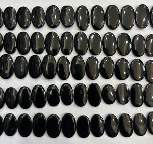 Par de ónix negro Natural de grado AAA, cabujón de piedras preciosas, precio al por mayor, lote de piedra suelta de ónix negro a granel, par de piedras de ónix de alta calidad - Product Image 4